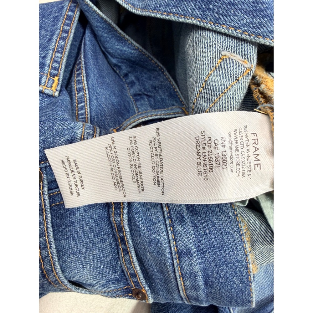 Frame The Straight Jeans 30 Dreamy Blue Button Fly LMHST510 Mens Denim - Picture 3 of 10